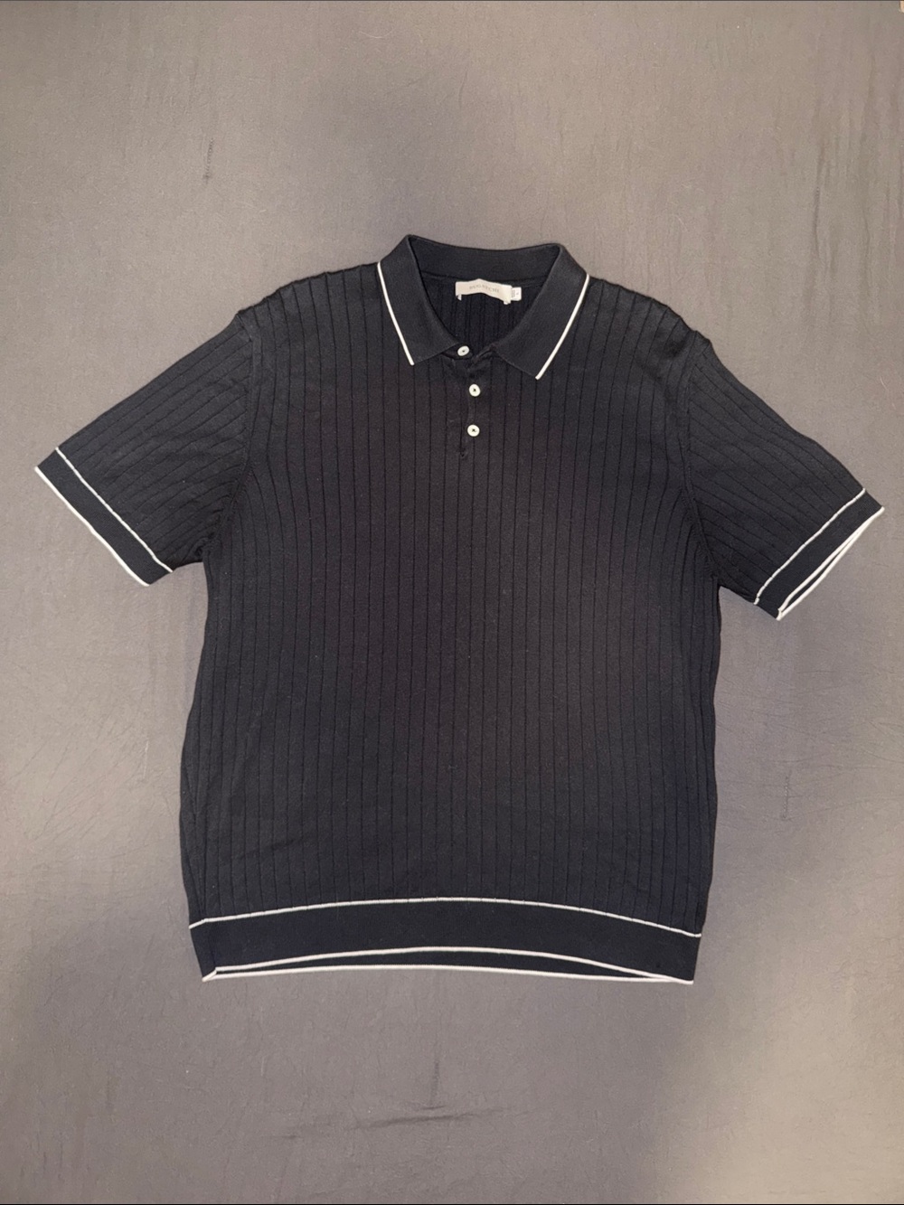 Bugatchi Rib Stitch Short Sleeve Polo Sweater